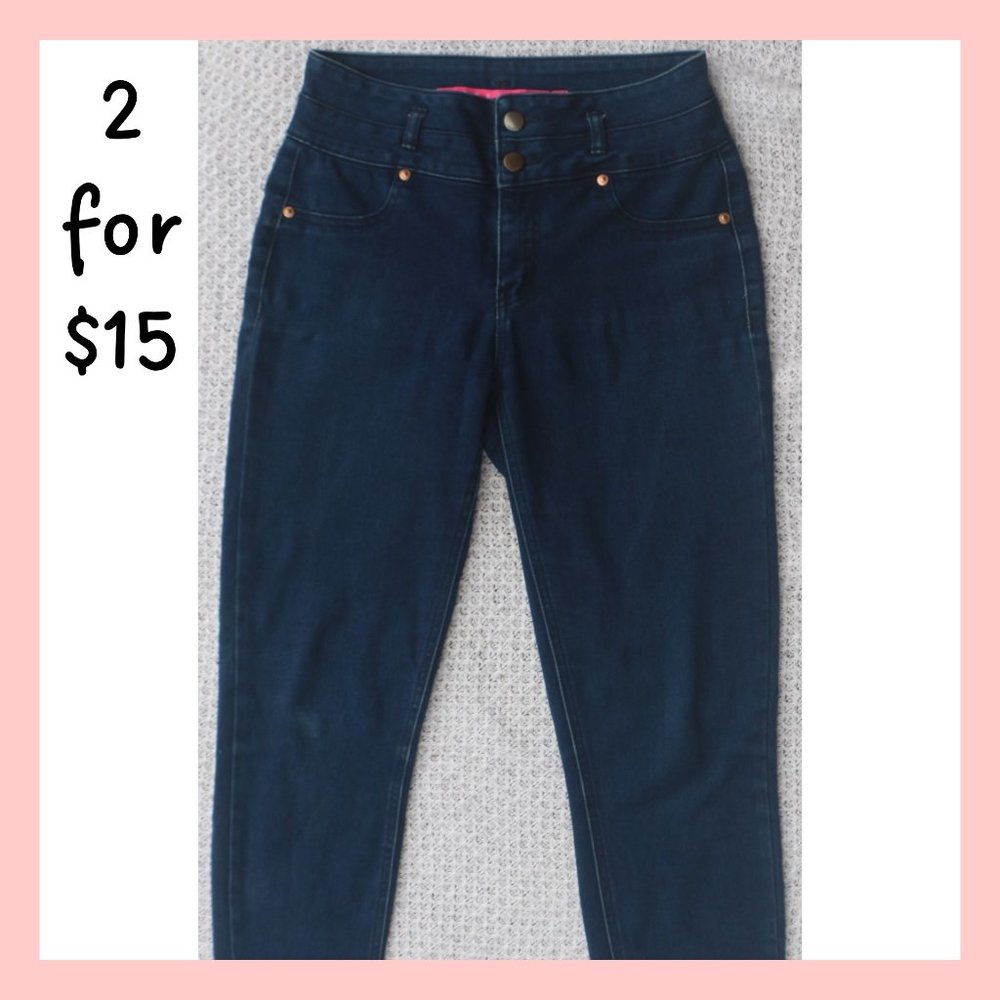 Tinseltown High Waisted Skinny Jeans [size 5, juniors] (dark wash)